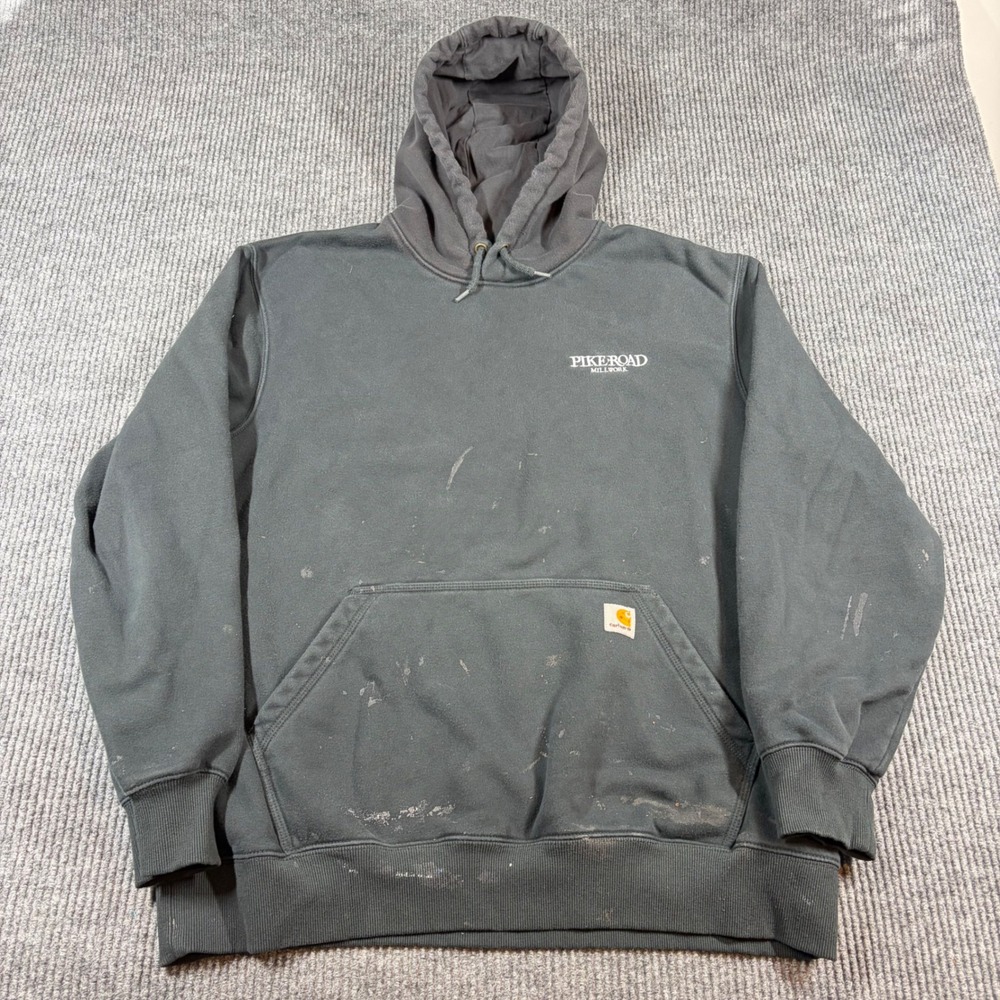 Carhartt Hooide Men's XL Rain Defender Loose‎ Fit Black Pike Road Millwork